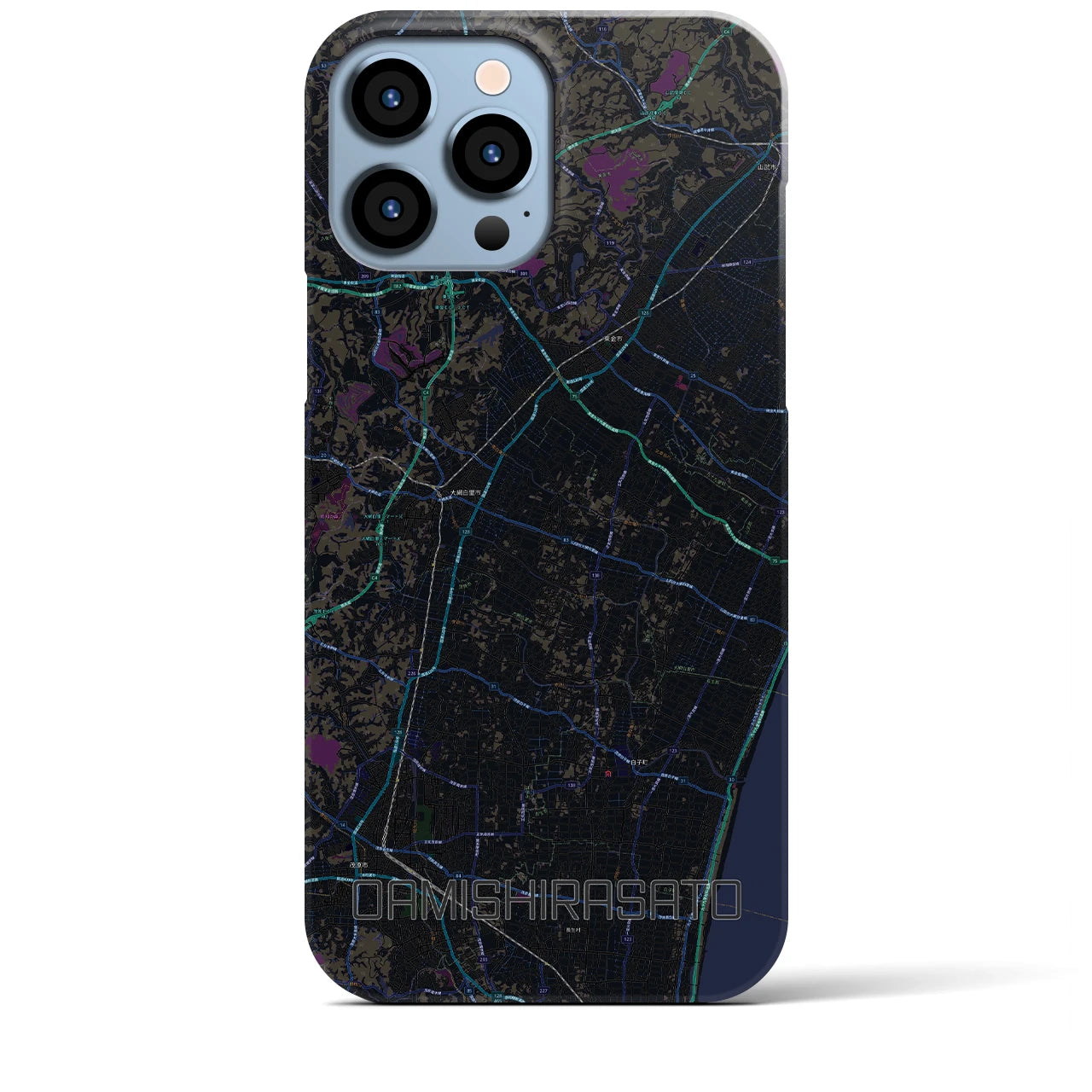 【大網白里(千葉県)】地図柄iPhoneケース(バックカバータイプ)