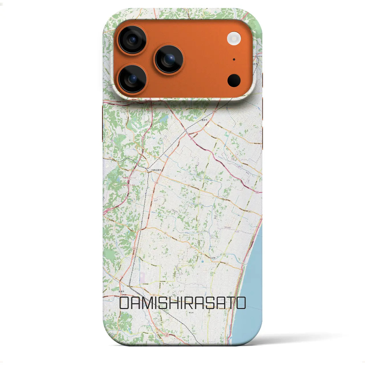 【大網白里(千葉県)】地図柄iPhoneケース(バックカバータイプ)