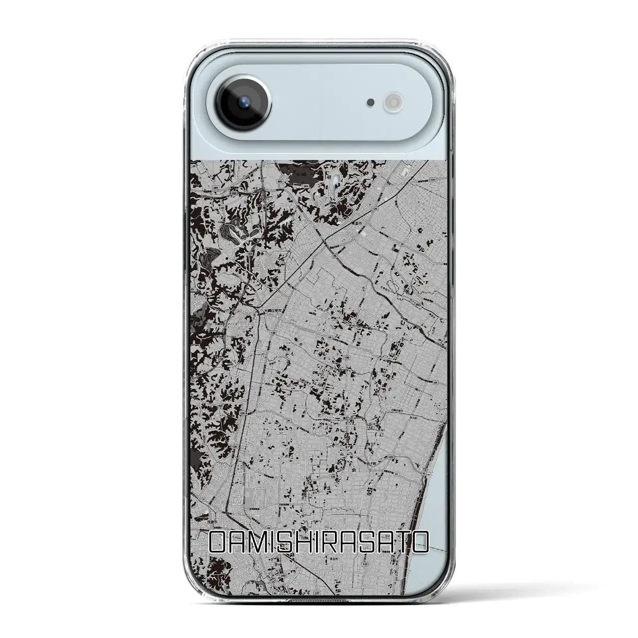 【大網白里(千葉県)】地図柄iPhoneケース(クリアタイプ)モノトーン・iPhone 17 Pro Max 用