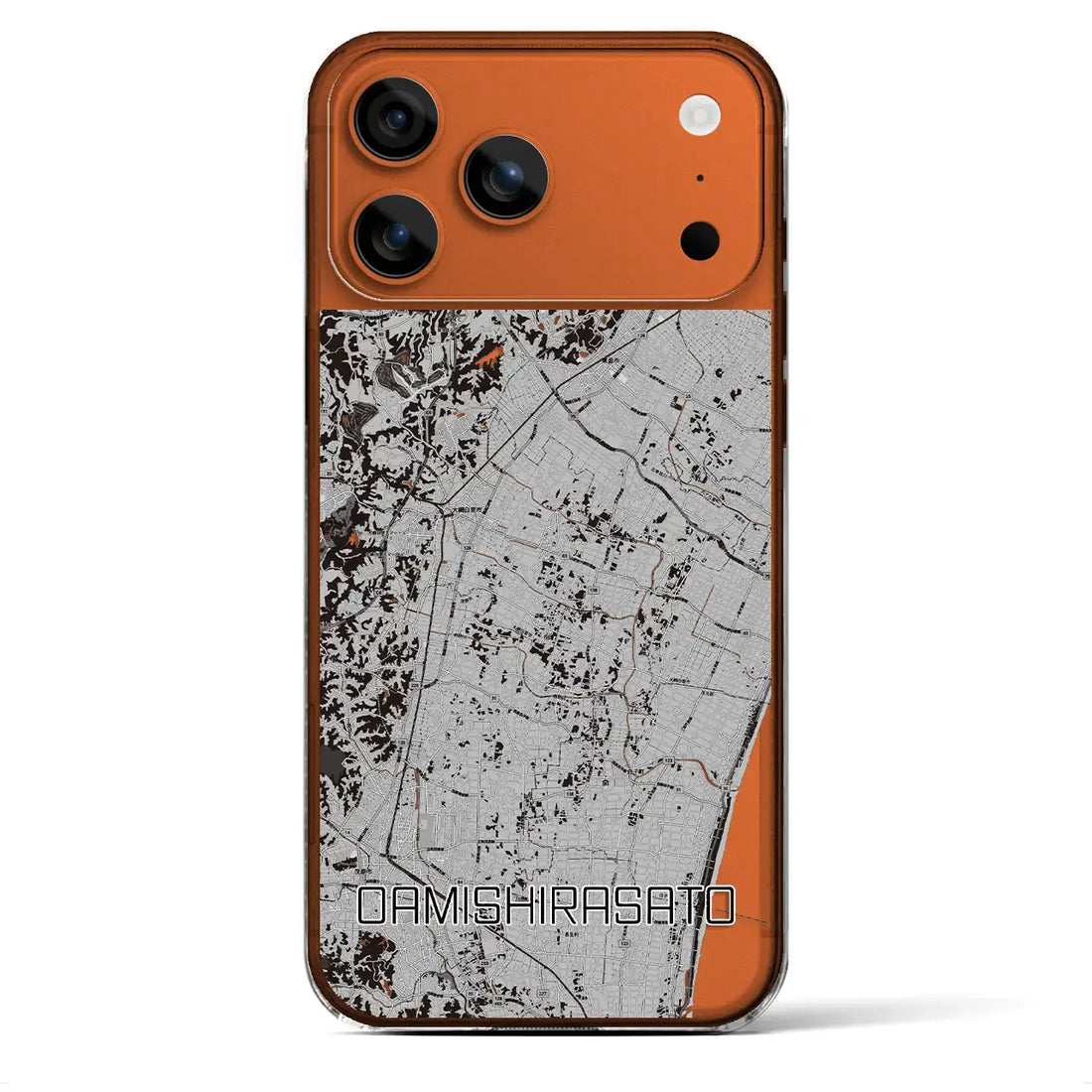 【大網白里(千葉県)】地図柄iPhoneケース(クリアタイプ)