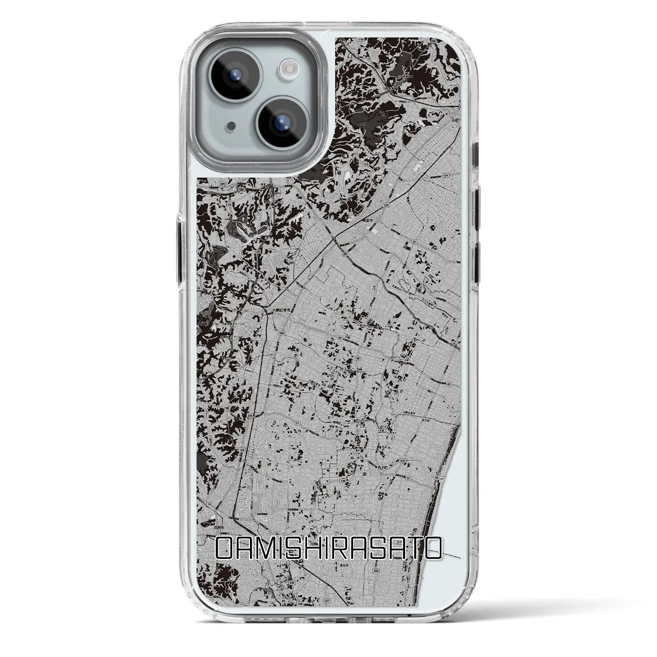 【大網白里(千葉県)】地図柄iPhoneケース(MagSafeタイプ)
