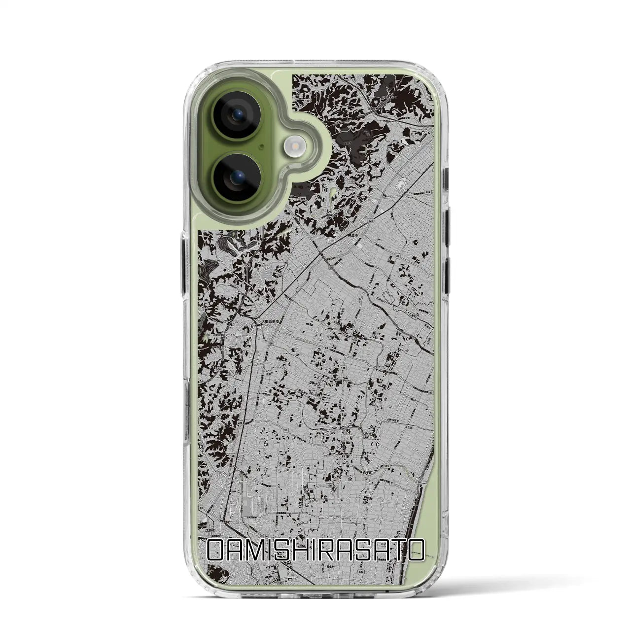 【大網白里(千葉県)】地図柄iPhoneケース(MagSafeタイプ)