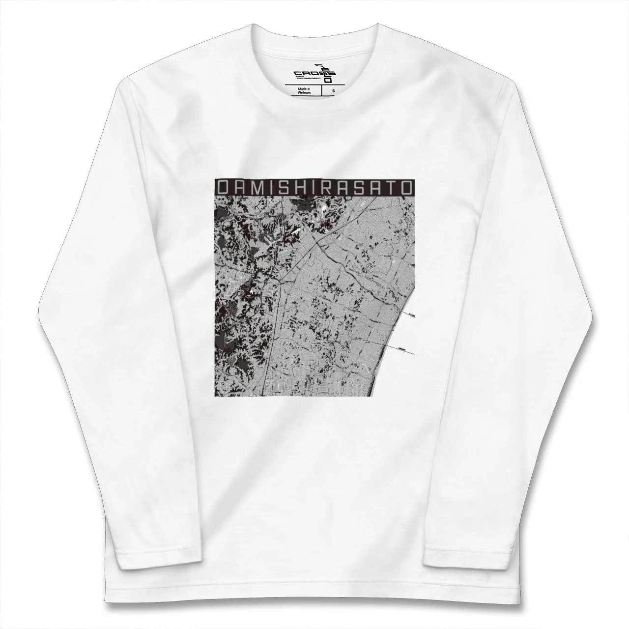 【大網白里(千葉県)】地図柄ロングスリーブTシャツ