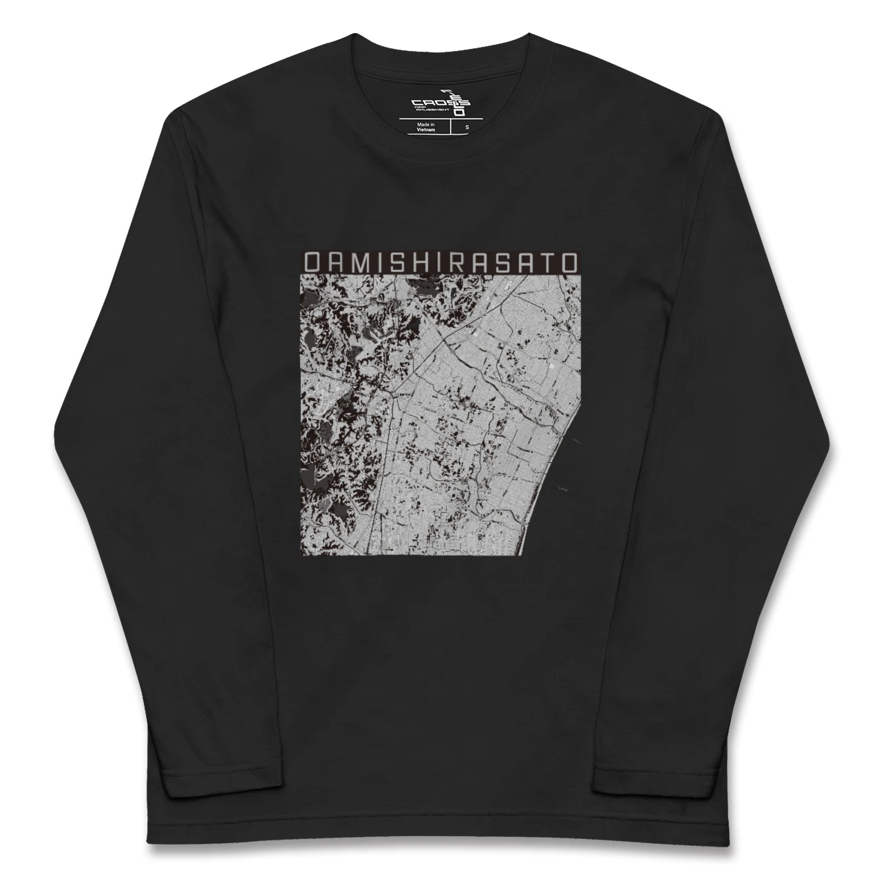 【大網白里(千葉県)】地図柄ロングスリーブTシャツ