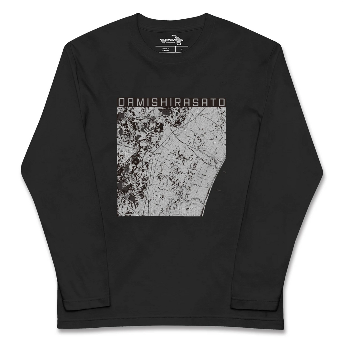 【大網白里(千葉県)】地図柄ロングスリーブTシャツ