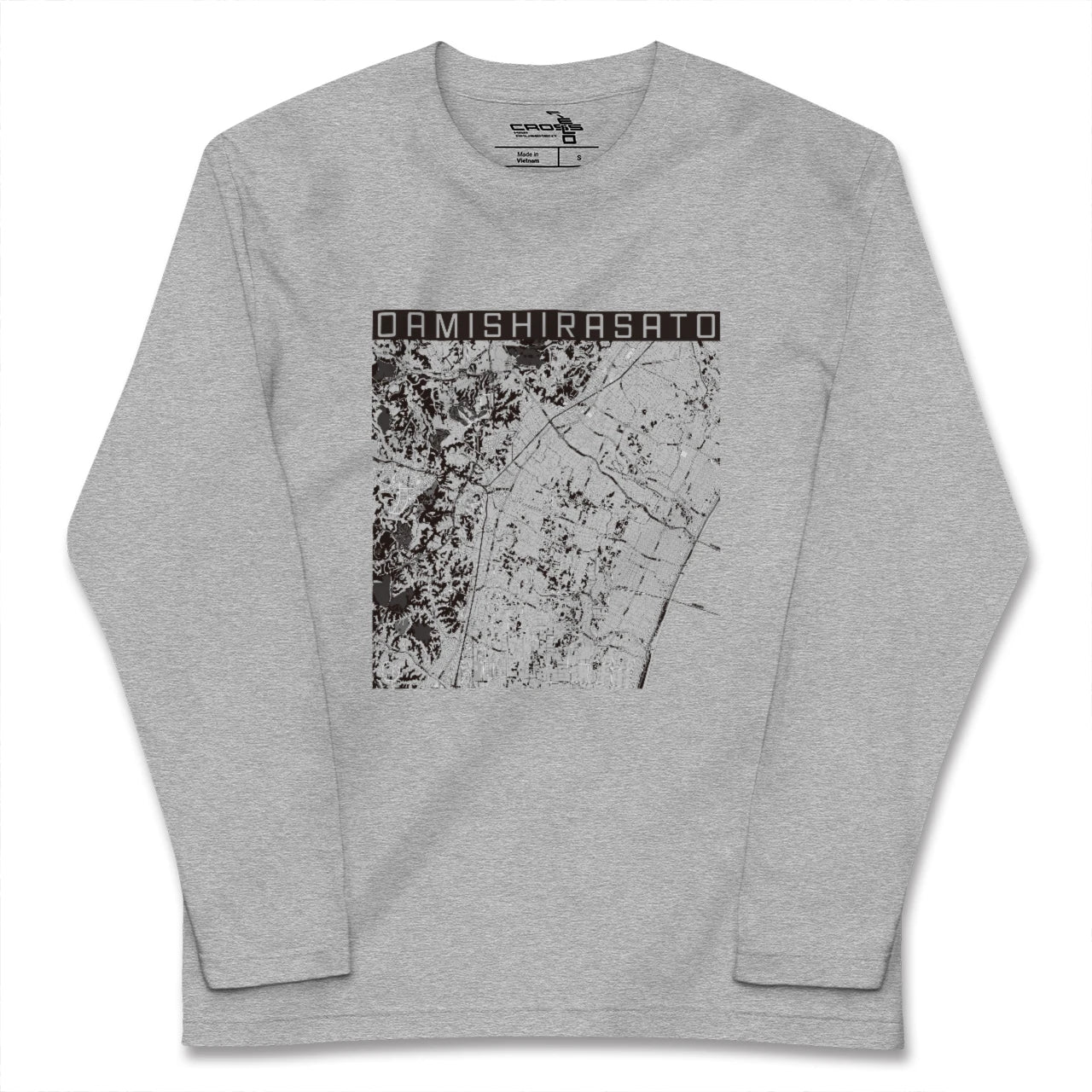【大網白里(千葉県)】地図柄ロングスリーブTシャツ