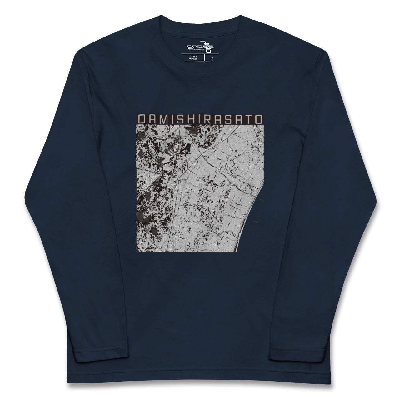 【大網白里(千葉県)】地図柄ロングスリーブTシャツ