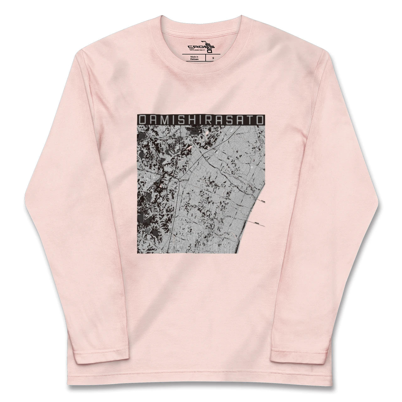 【大網白里(千葉県)】地図柄ロングスリーブTシャツ