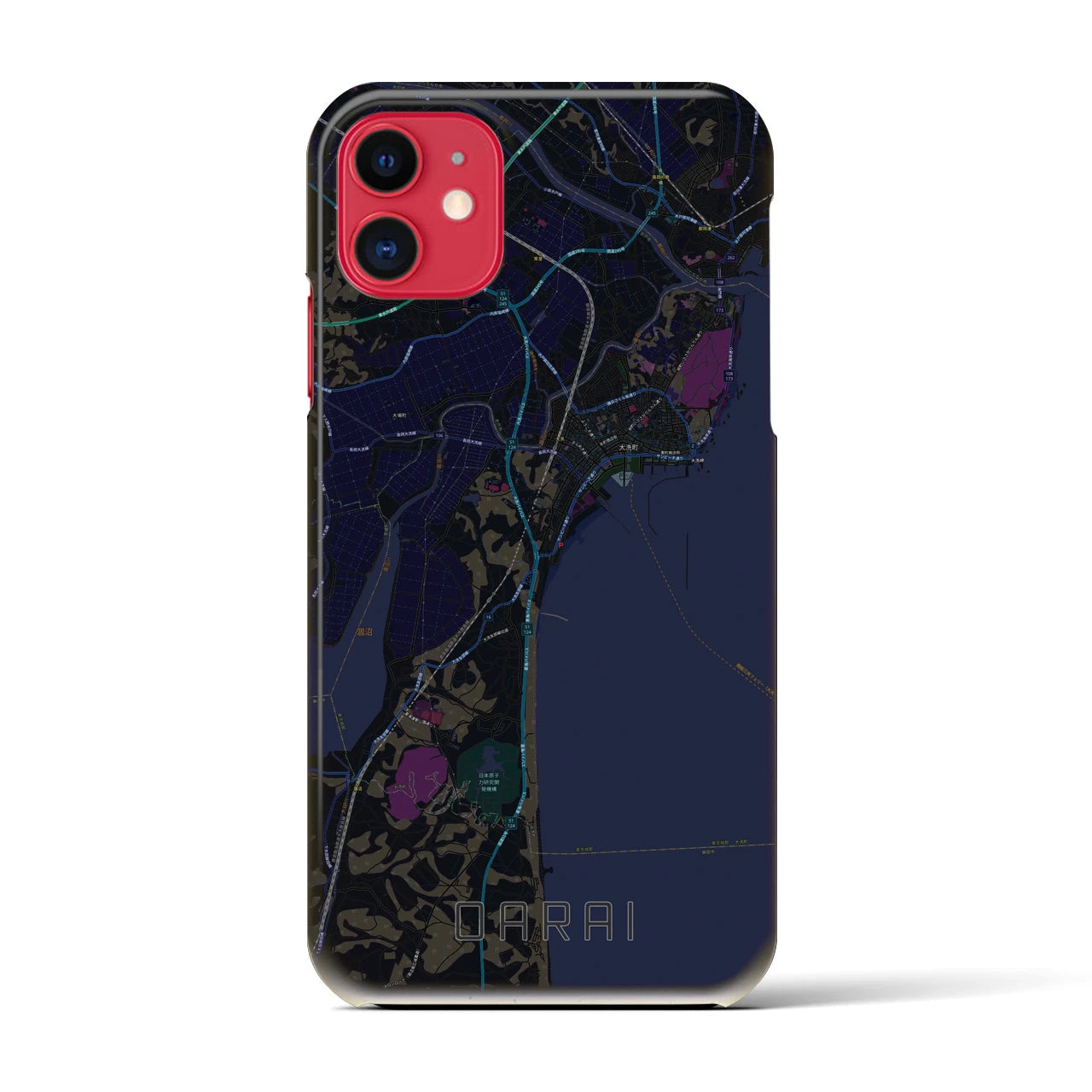 【大洗(茨城県)】地図柄iPhoneケース(バックカバータイプ)