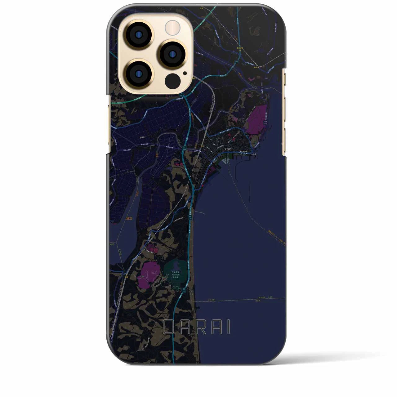 【大洗(茨城県)】地図柄iPhoneケース(バックカバータイプ)