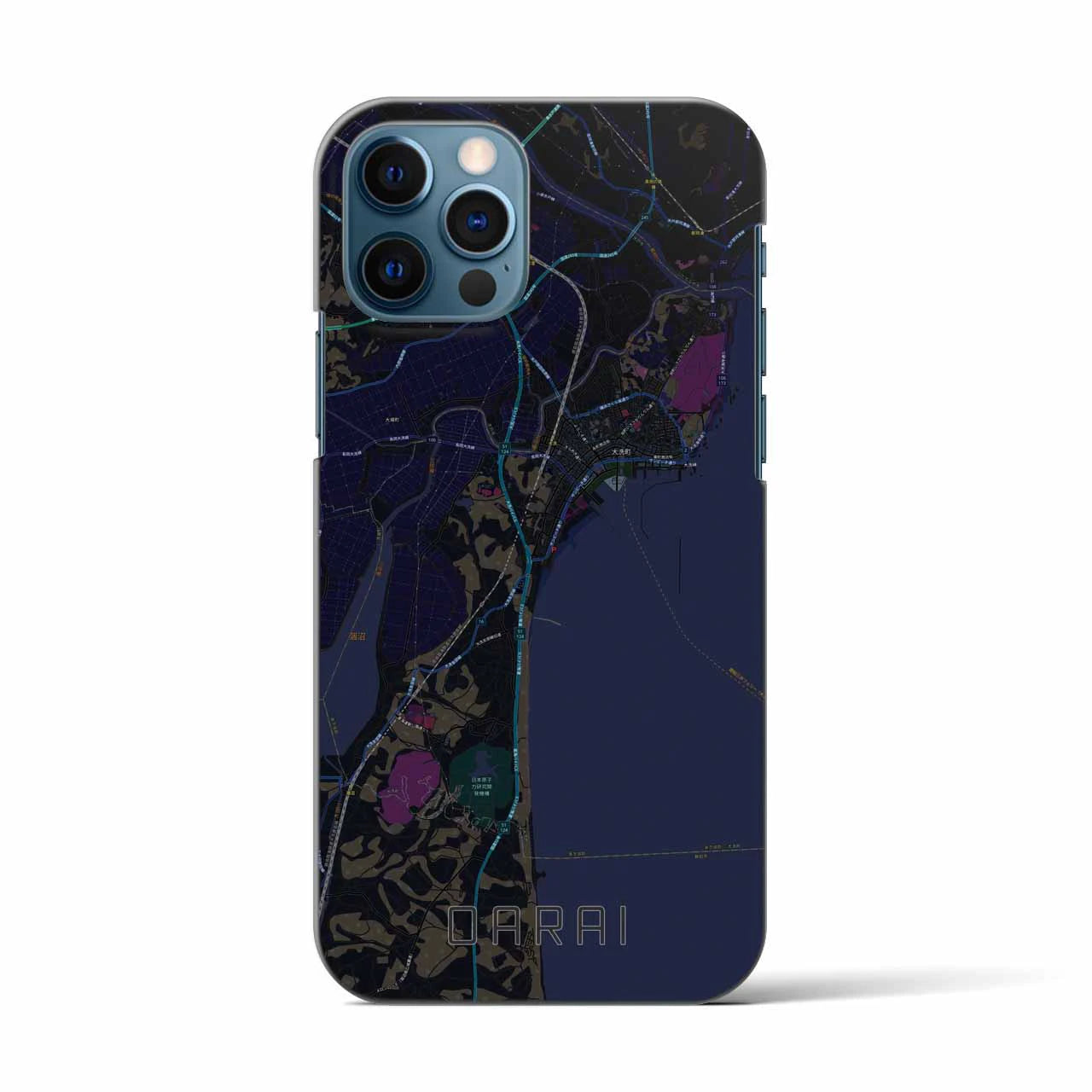 【大洗(茨城県)】地図柄iPhoneケース(バックカバータイプ)
