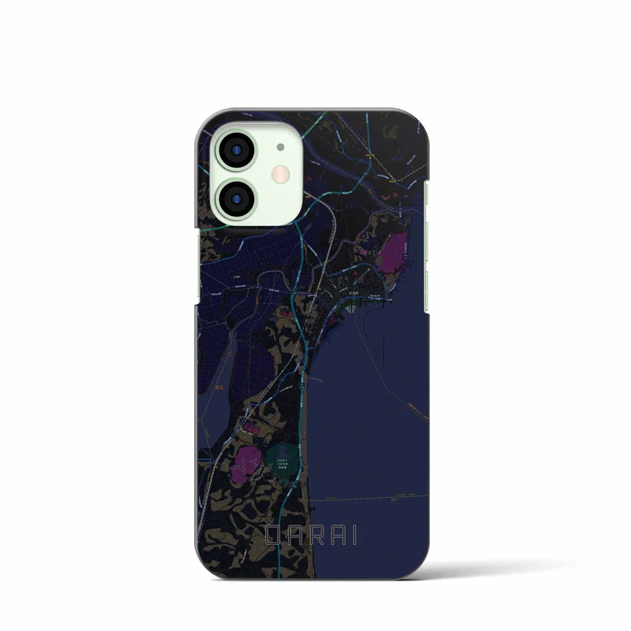 【大洗(茨城県)】地図柄iPhoneケース(バックカバータイプ)