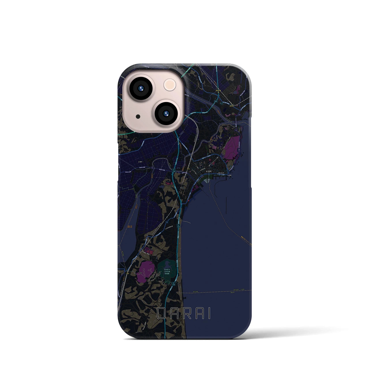 【大洗(茨城県)】地図柄iPhoneケース(バックカバータイプ)
