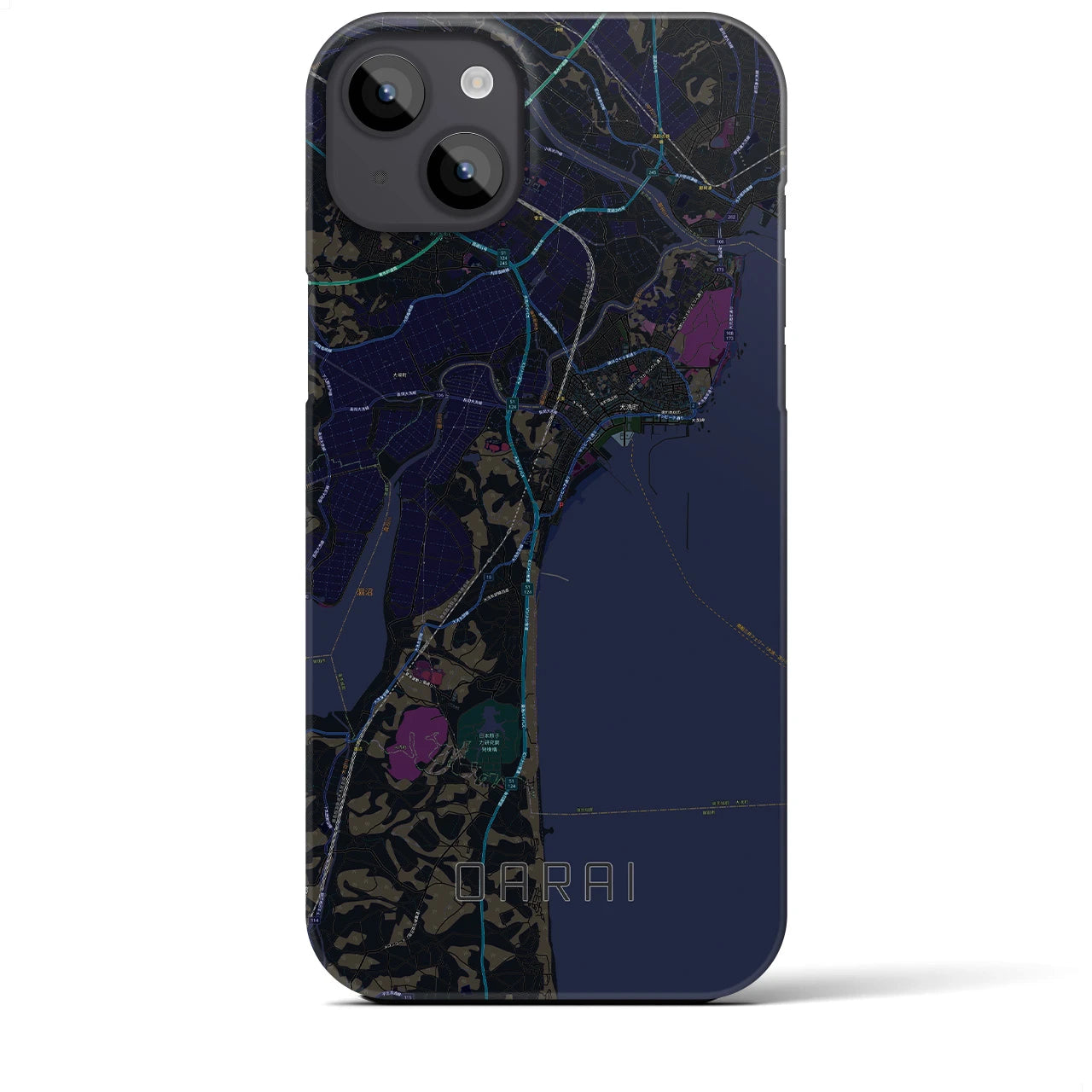 【大洗(茨城県)】地図柄iPhoneケース(バックカバータイプ)