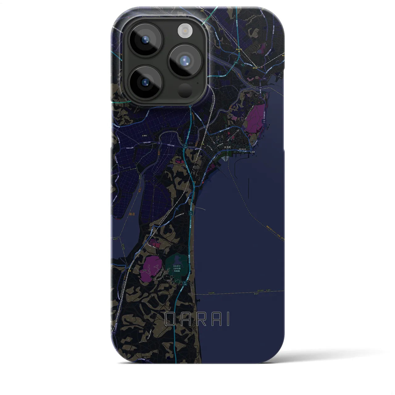【大洗(茨城県)】地図柄iPhoneケース(バックカバータイプ)