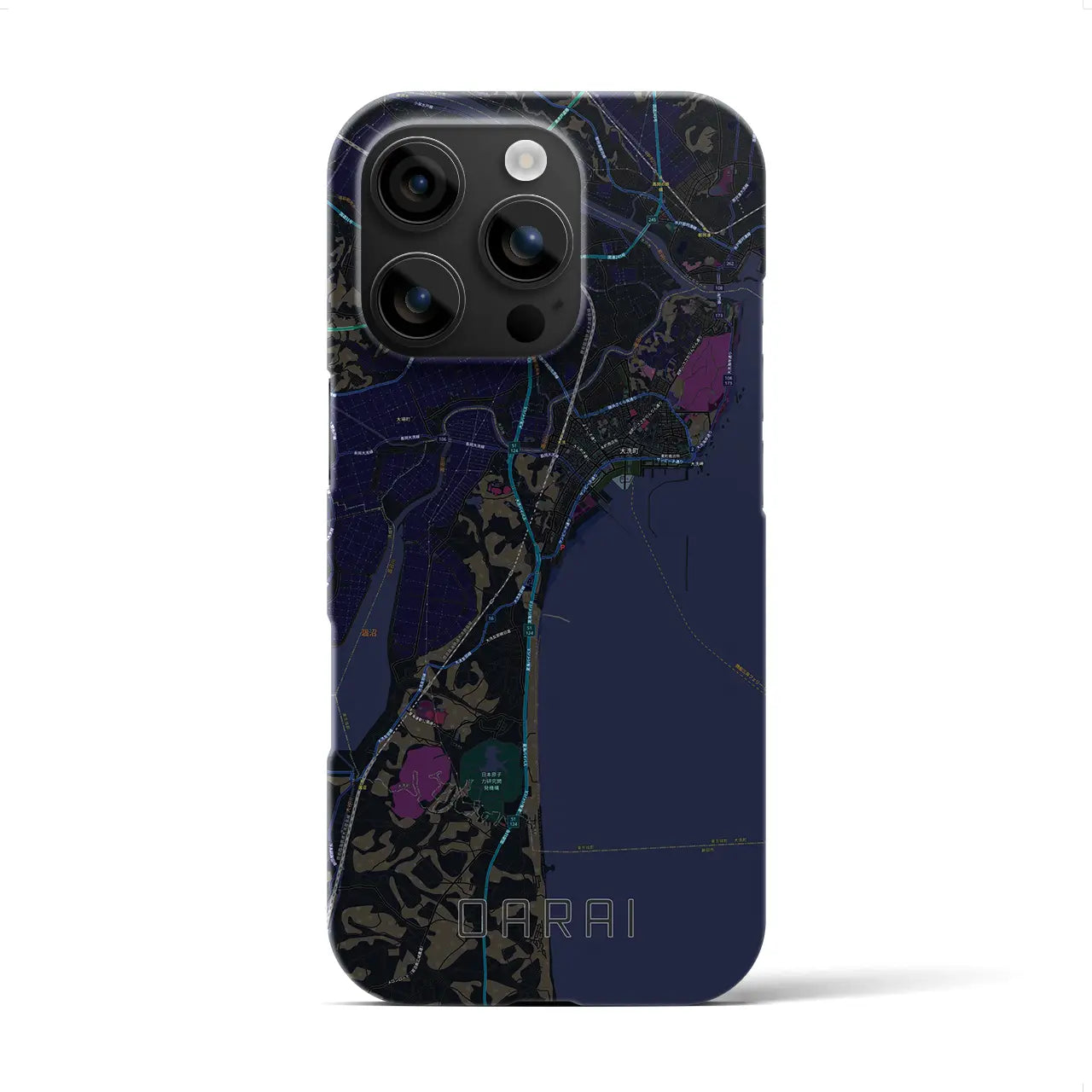【大洗(茨城県)】地図柄iPhoneケース(バックカバータイプ)