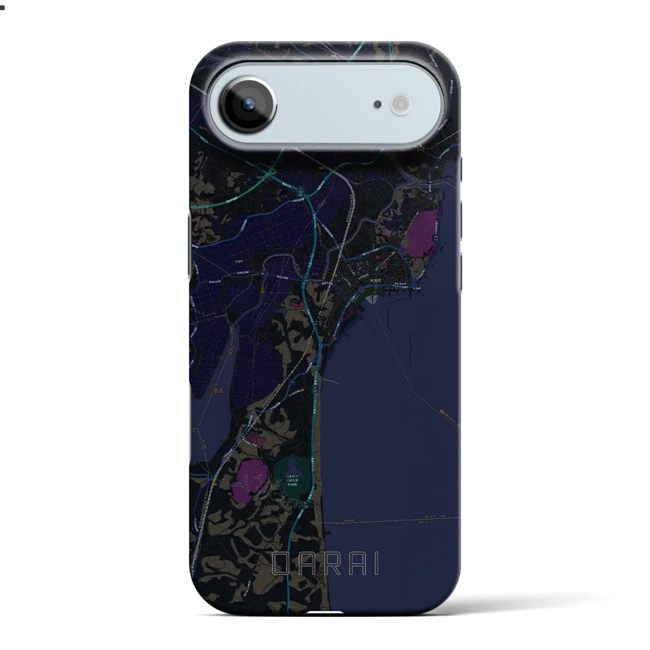 【大洗(茨城県)】地図柄iPhoneケース(バックカバータイプ)