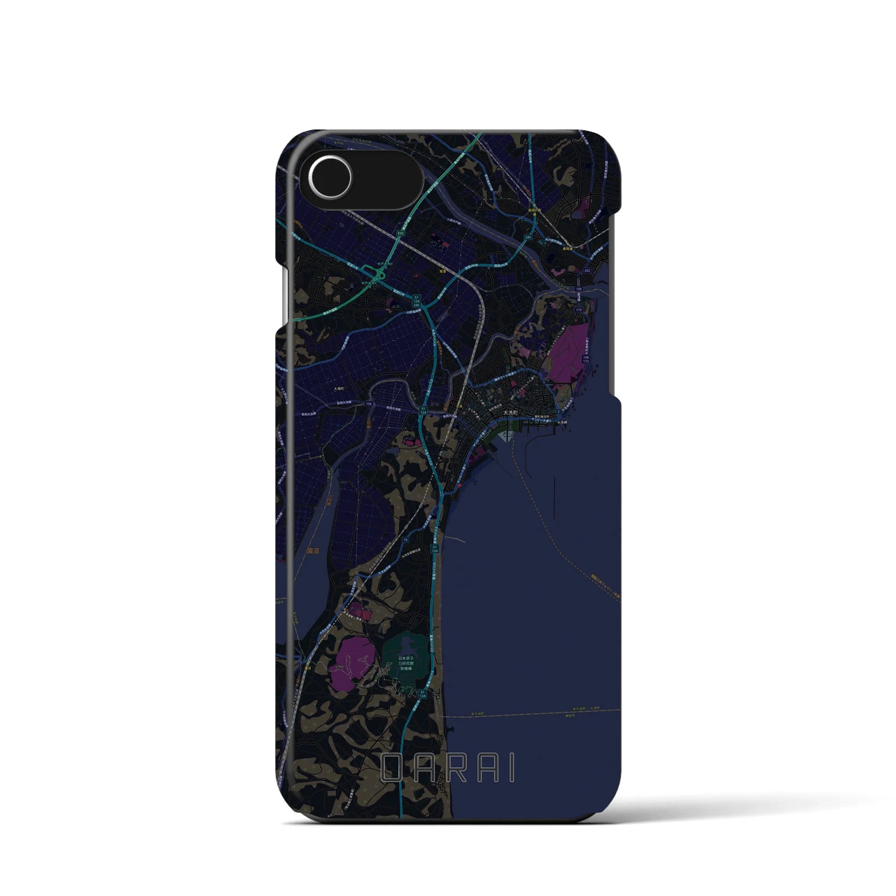【大洗(茨城県)】地図柄iPhoneケース(バックカバータイプ)