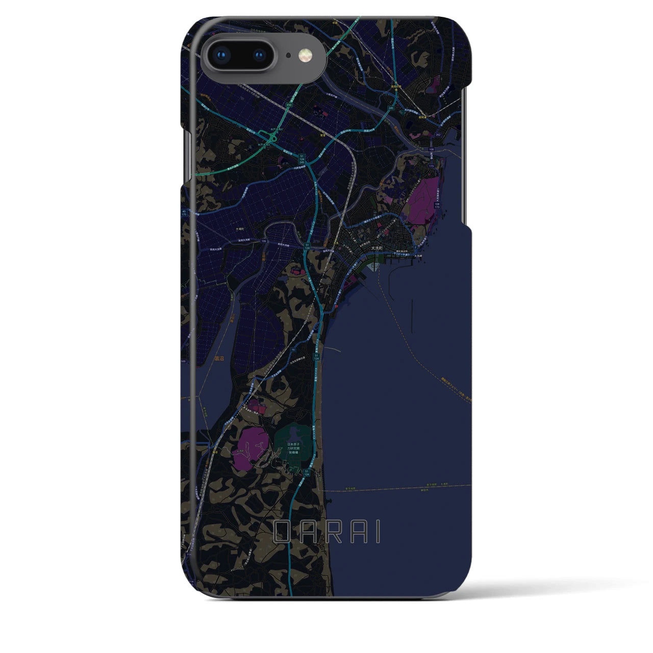 【大洗(茨城県)】地図柄iPhoneケース(バックカバータイプ)
