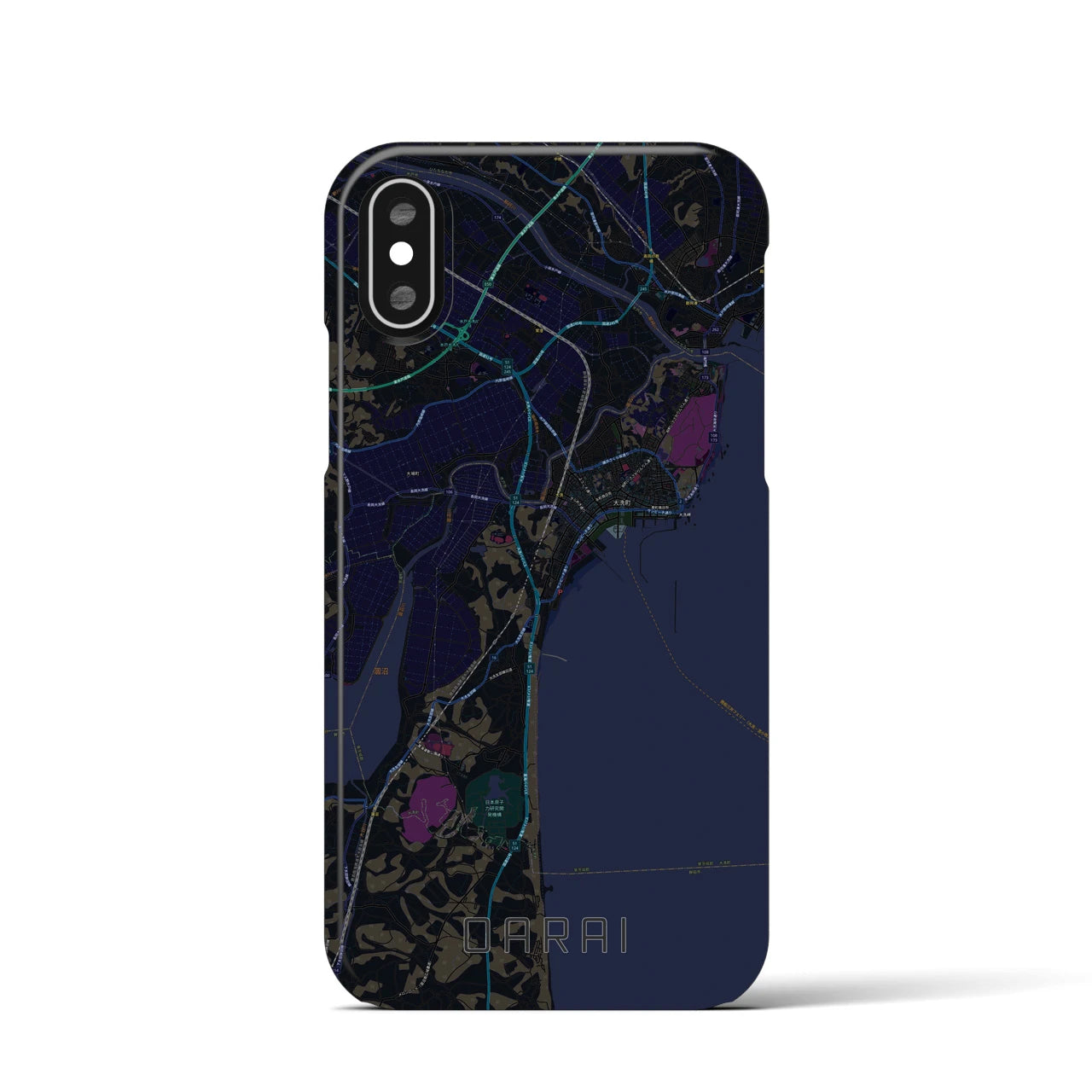 【大洗(茨城県)】地図柄iPhoneケース(バックカバータイプ)