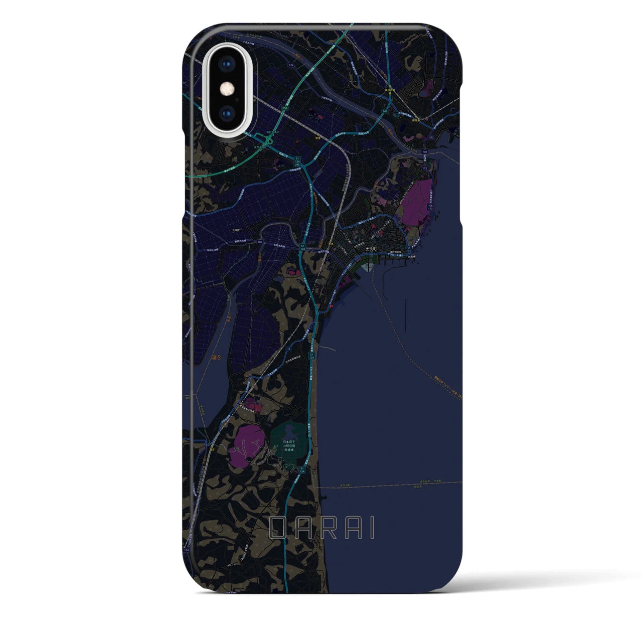 【大洗(茨城県)】地図柄iPhoneケース(バックカバータイプ)