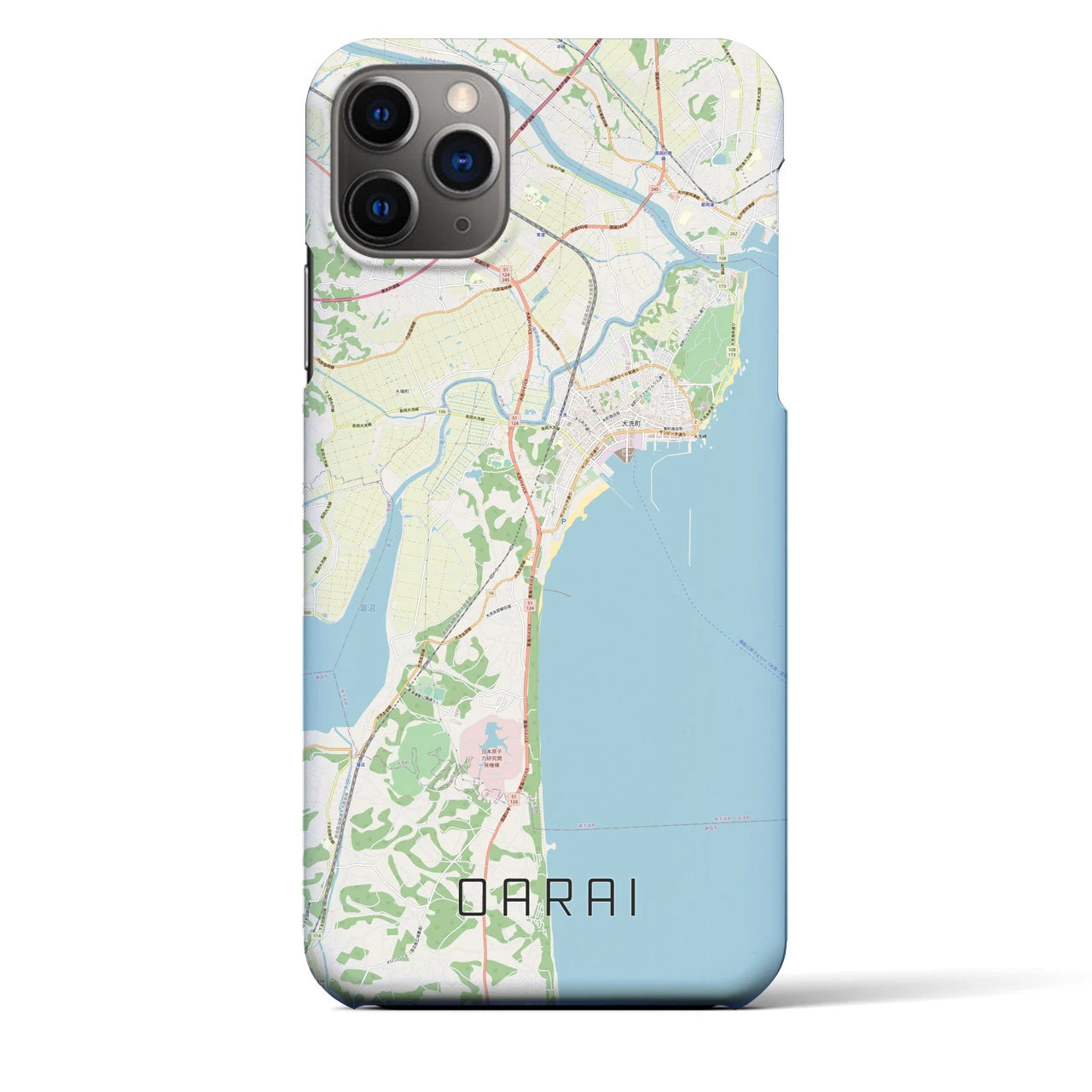 【大洗(茨城県)】地図柄iPhoneケース(バックカバータイプ)