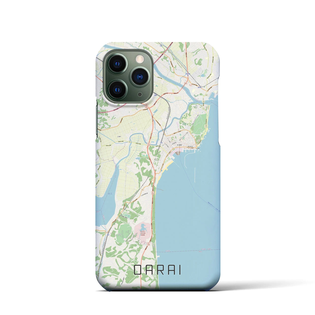 【大洗(茨城県)】地図柄iPhoneケース(バックカバータイプ)