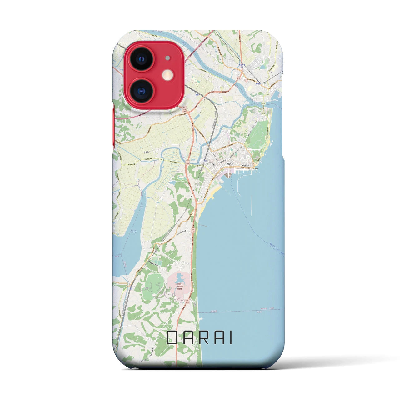 【大洗(茨城県)】地図柄iPhoneケース(バックカバータイプ)