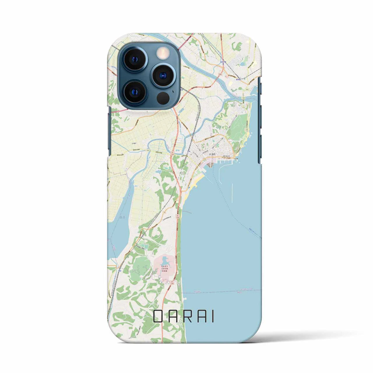 【大洗(茨城県)】地図柄iPhoneケース(バックカバータイプ)