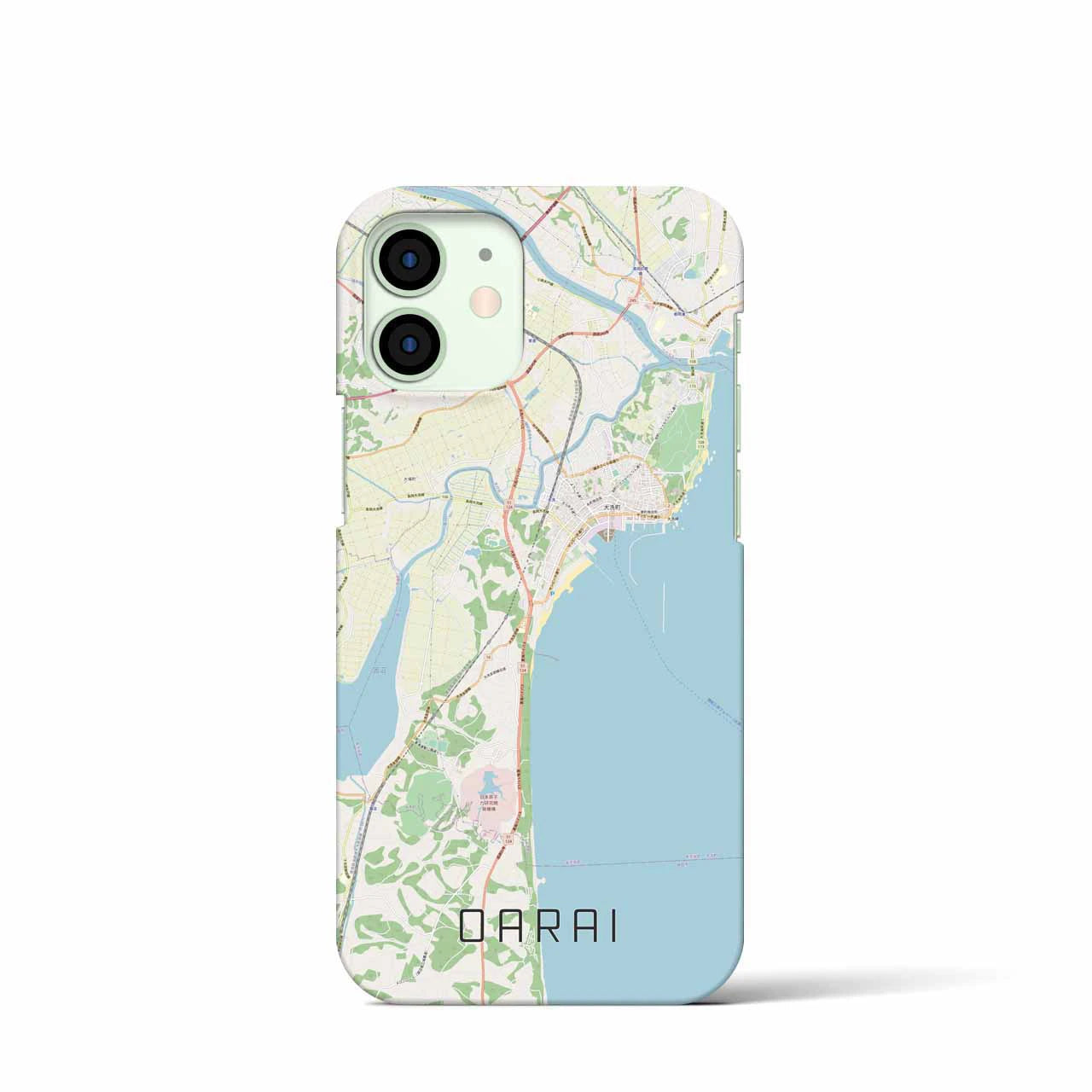 【大洗(茨城県)】地図柄iPhoneケース(バックカバータイプ)