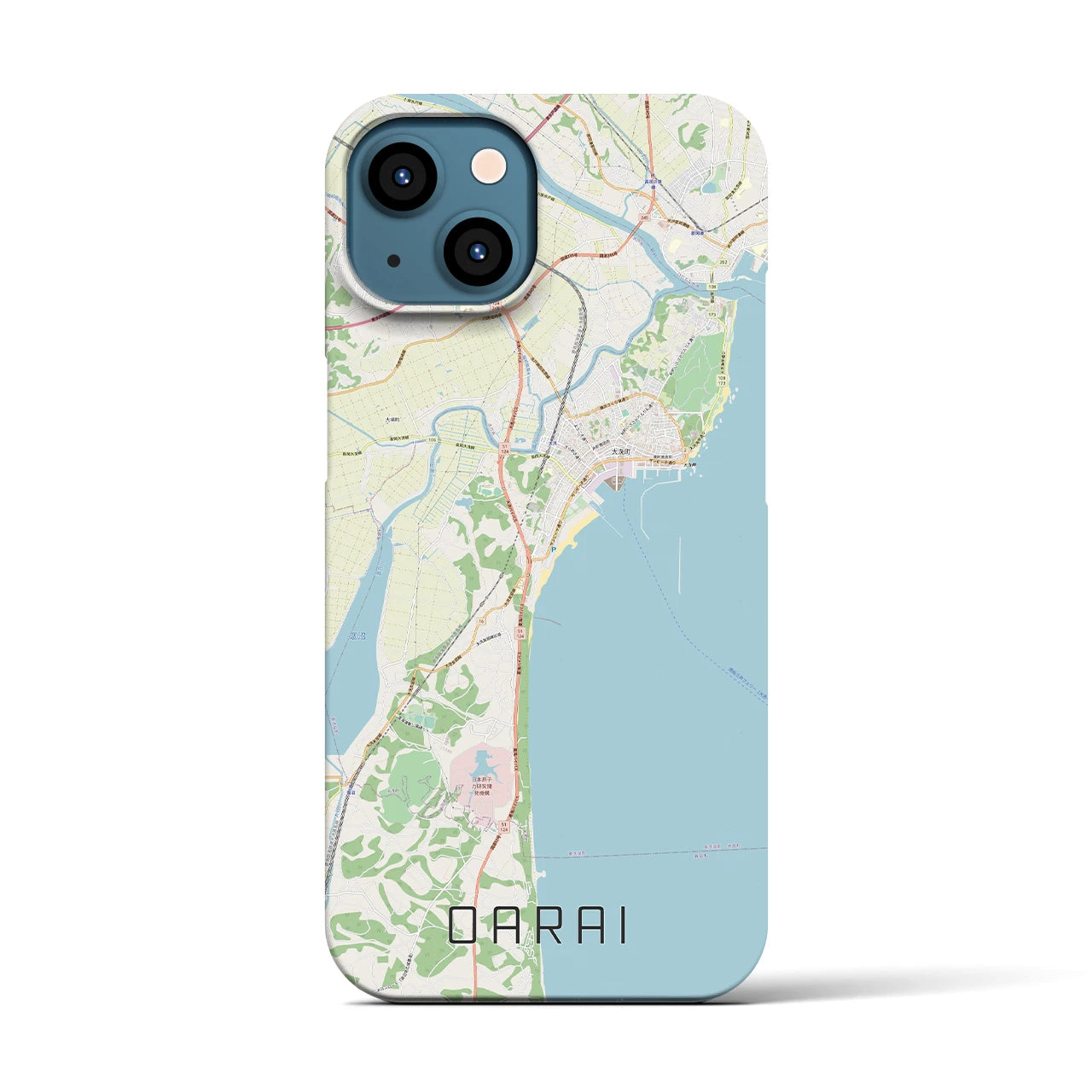 【大洗(茨城県)】地図柄iPhoneケース(バックカバータイプ)