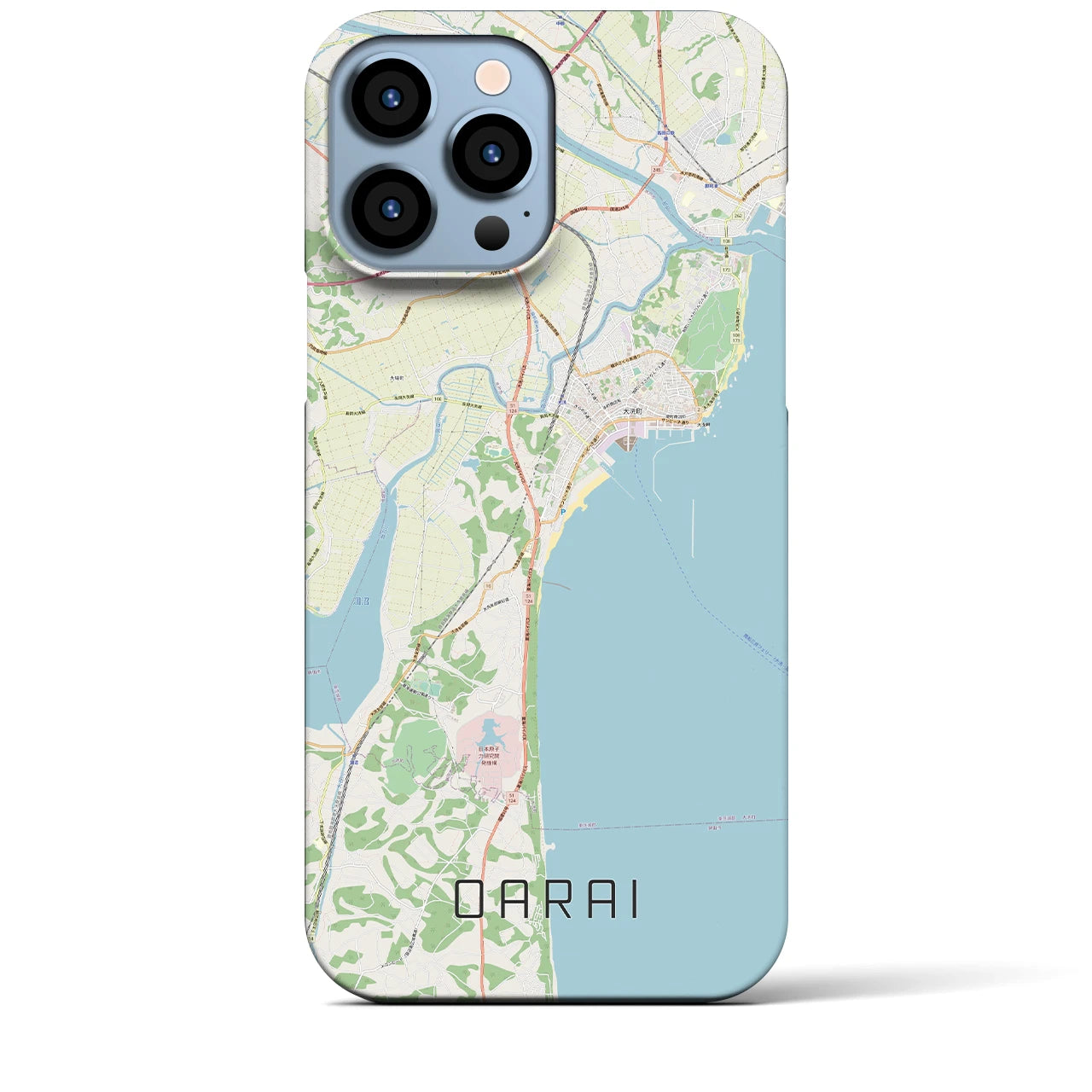 【大洗(茨城県)】地図柄iPhoneケース(バックカバータイプ)