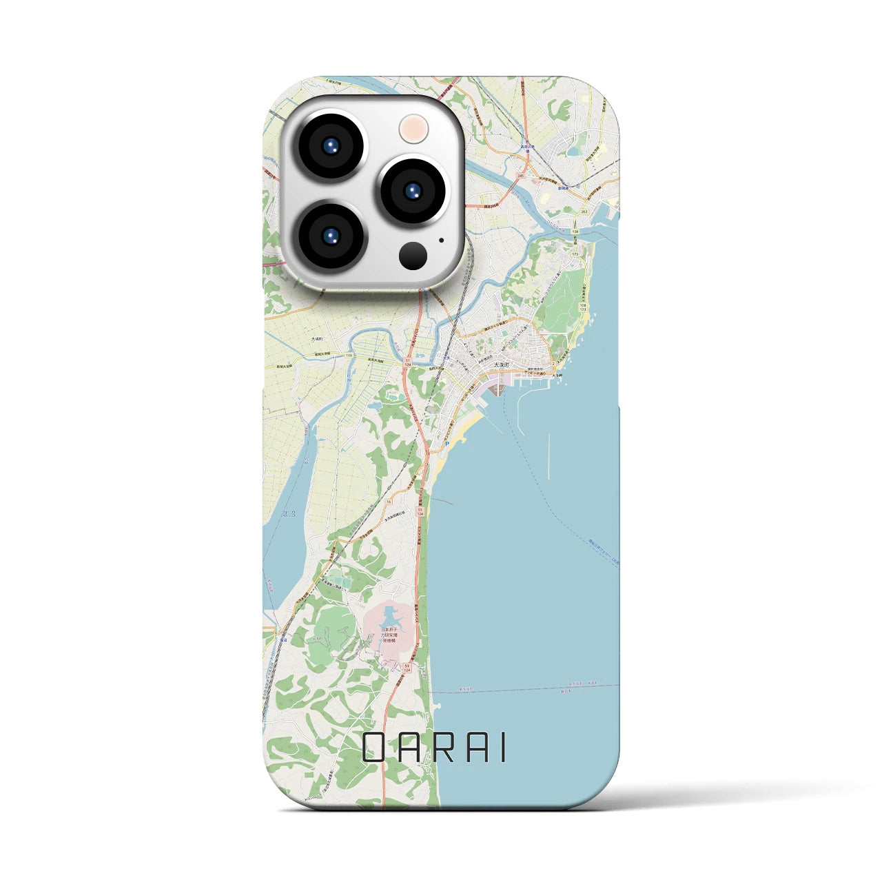 【大洗(茨城県)】地図柄iPhoneケース(バックカバータイプ)