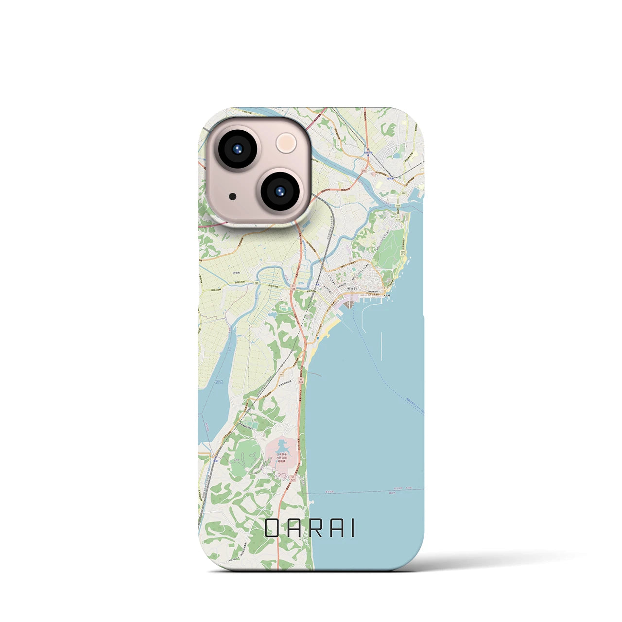【大洗(茨城県)】地図柄iPhoneケース(バックカバータイプ)