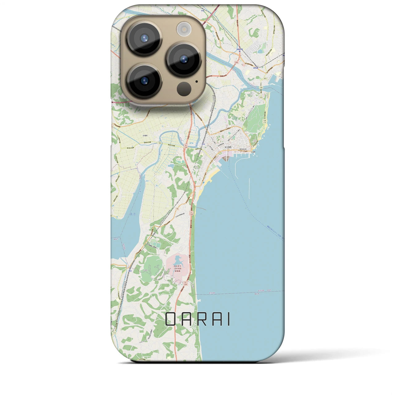 【大洗(茨城県)】地図柄iPhoneケース(バックカバータイプ)