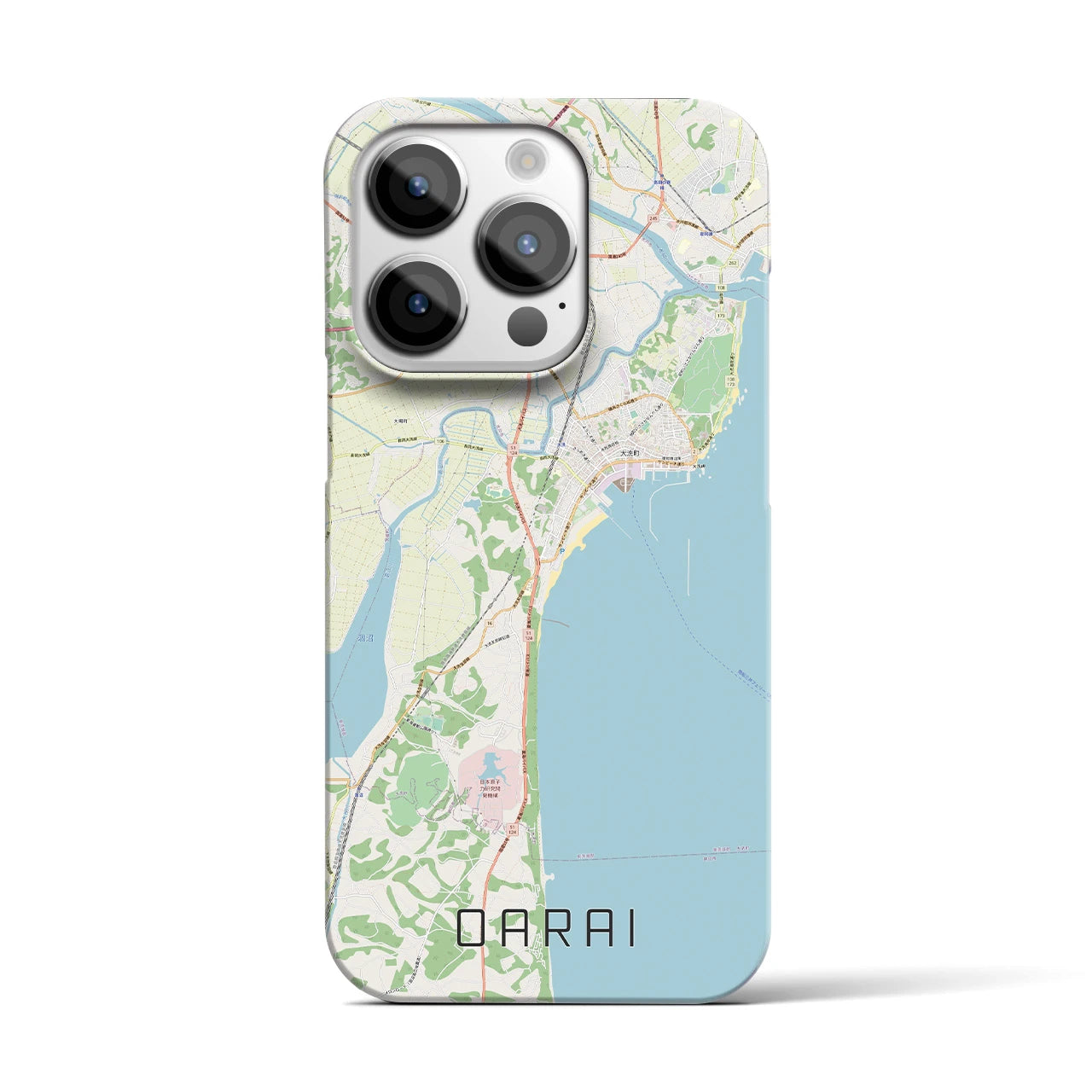 【大洗(茨城県)】地図柄iPhoneケース(バックカバータイプ)