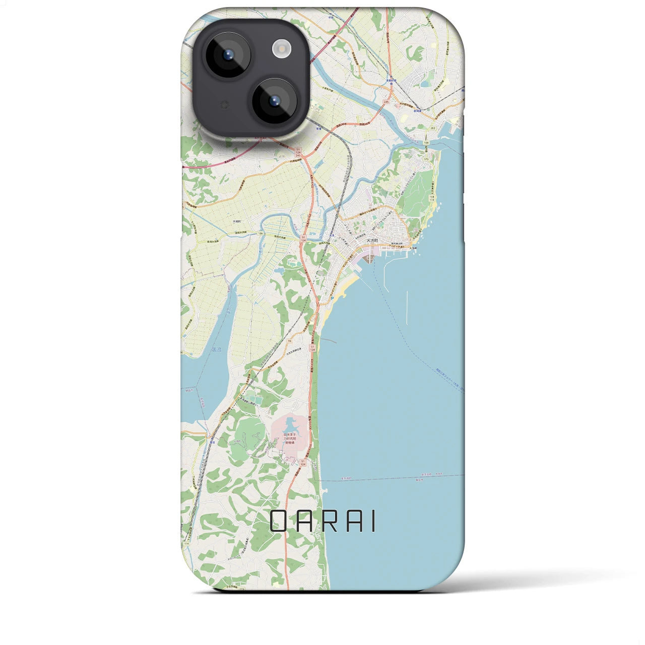 【大洗(茨城県)】地図柄iPhoneケース(バックカバータイプ)