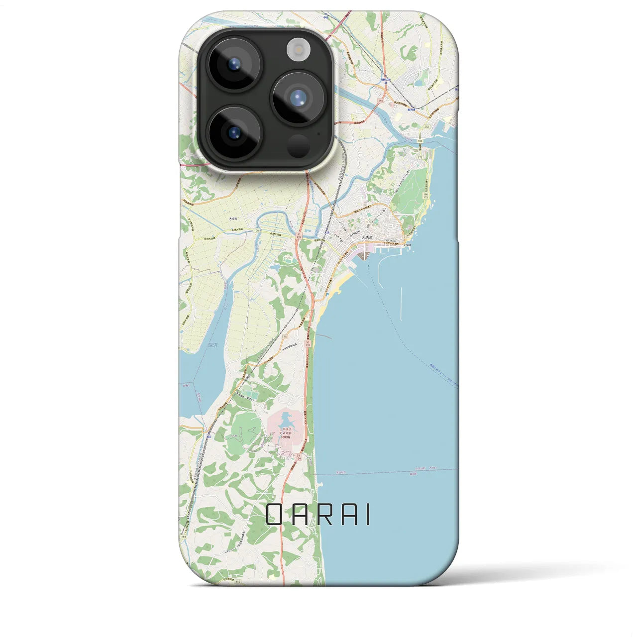 【大洗(茨城県)】地図柄iPhoneケース(バックカバータイプ)