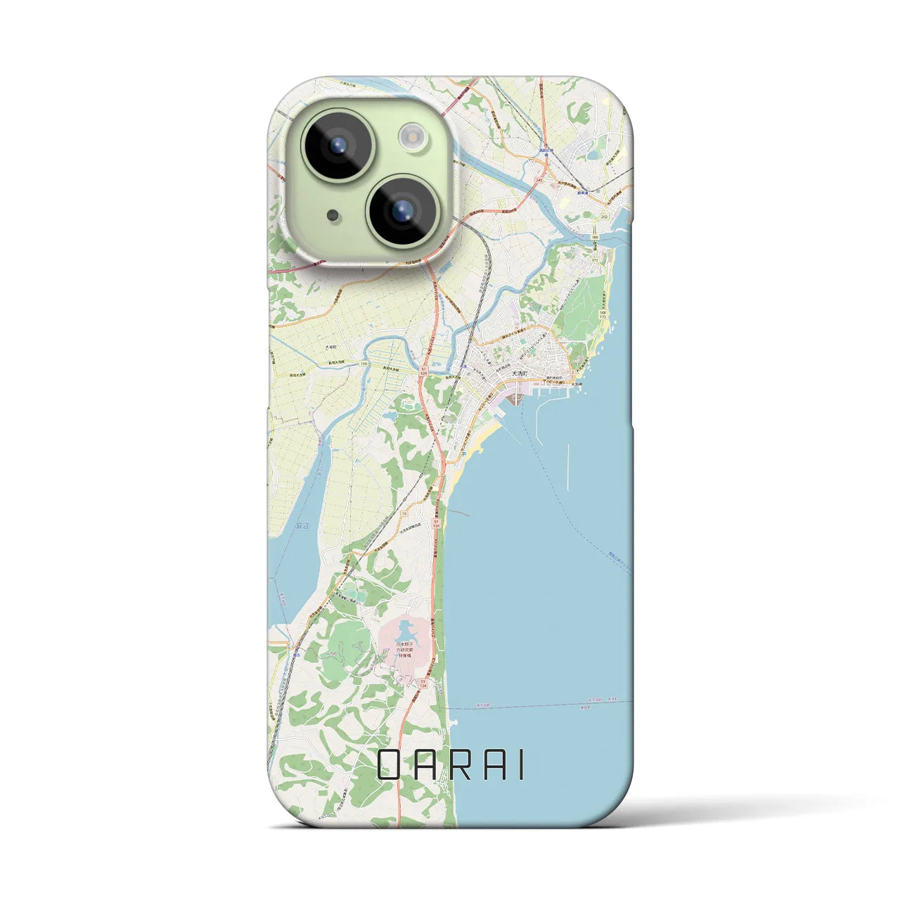【大洗(茨城県)】地図柄iPhoneケース(バックカバータイプ)