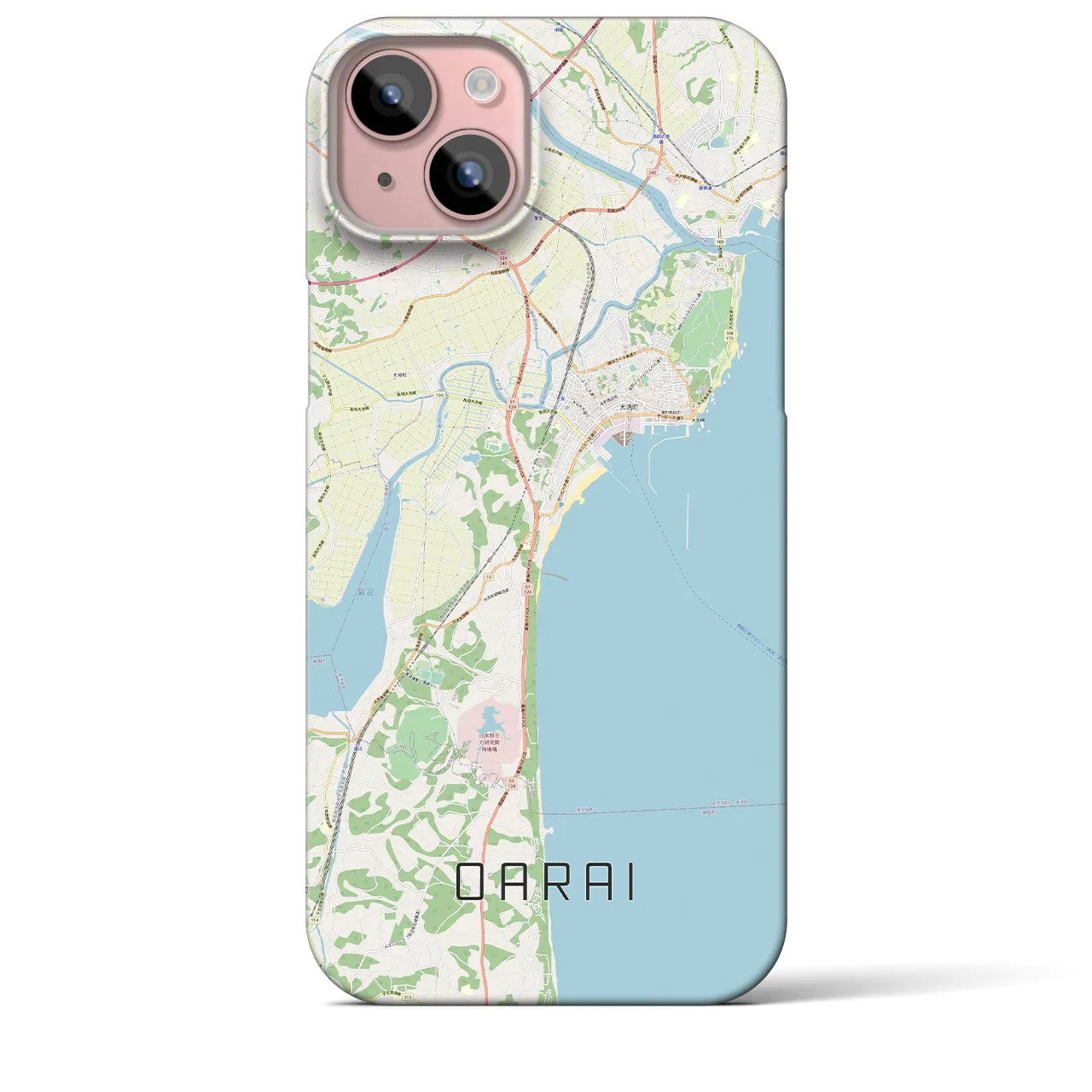 【大洗(茨城県)】地図柄iPhoneケース(バックカバータイプ)