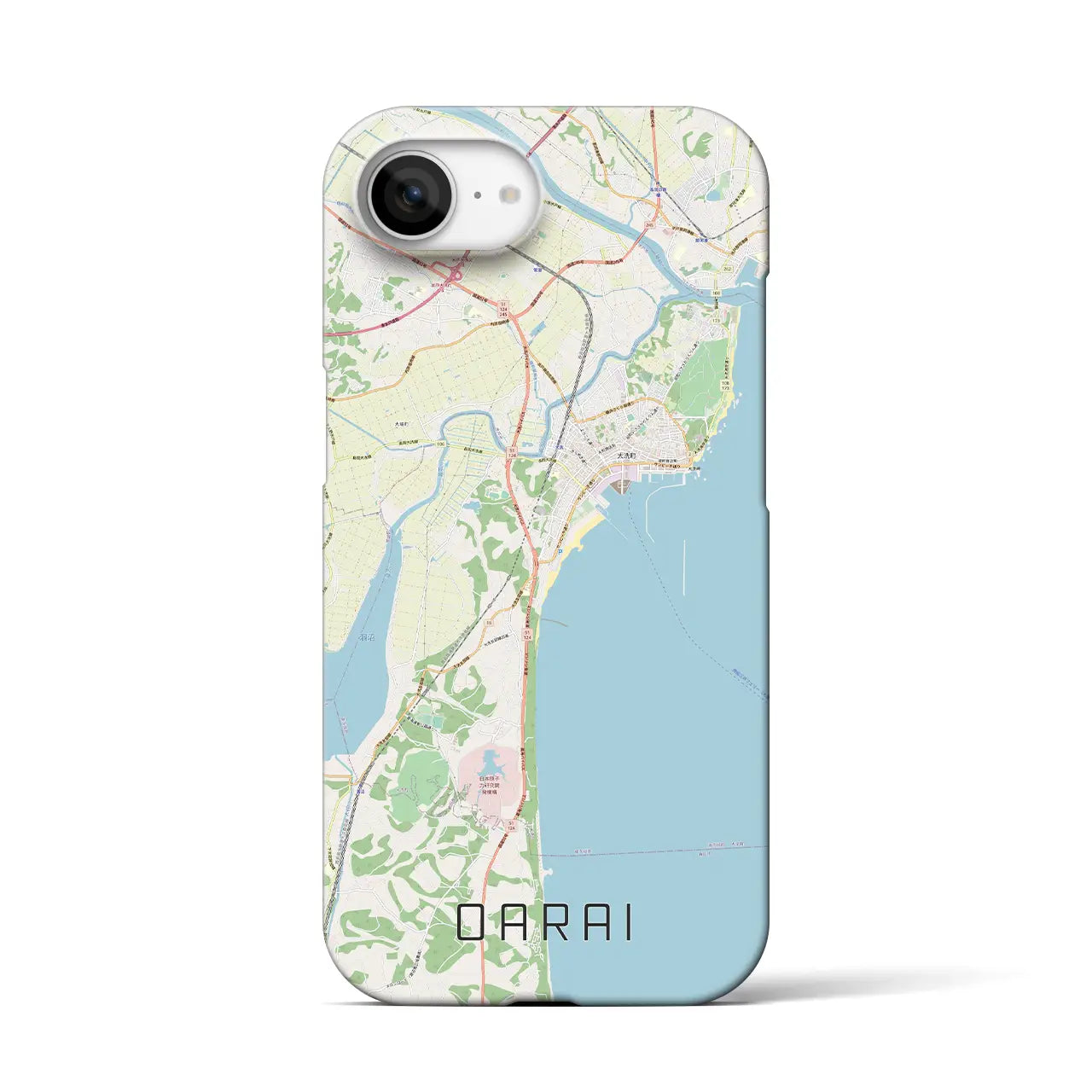 【大洗(茨城県)】地図柄iPhoneケース(バックカバータイプ)