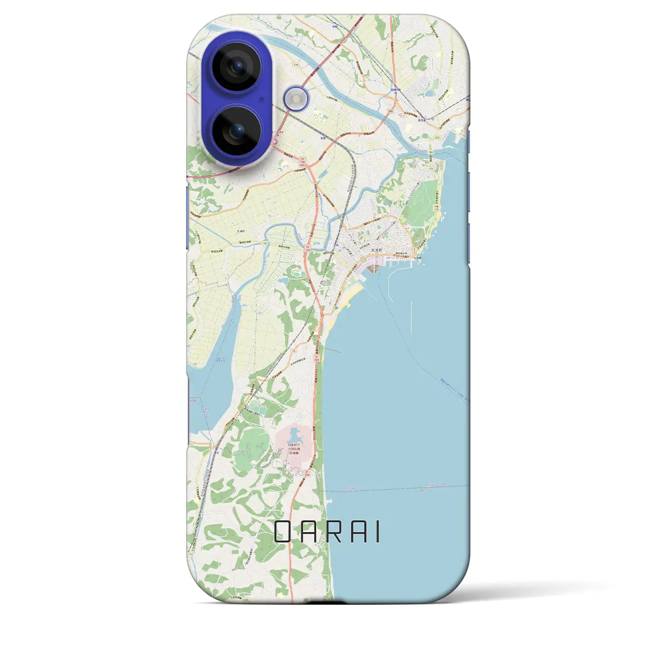【大洗(茨城県)】地図柄iPhoneケース(バックカバータイプ)ナチュラル・iPhone 16 Pro Max 用