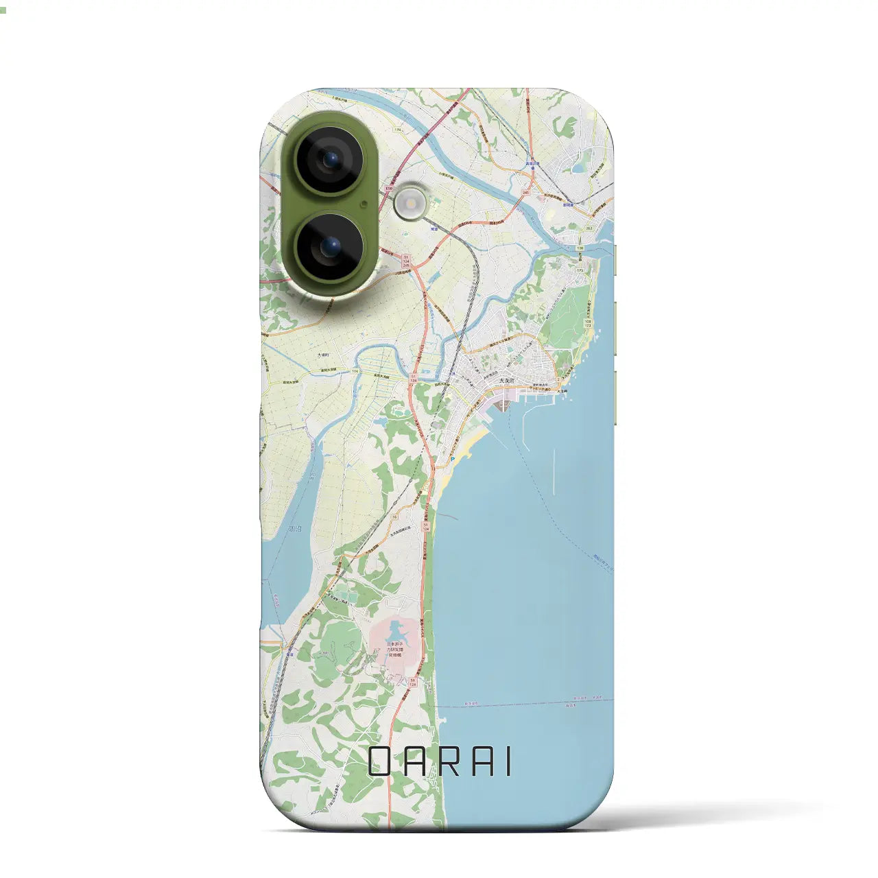 【大洗(茨城県)】地図柄iPhoneケース(バックカバータイプ)