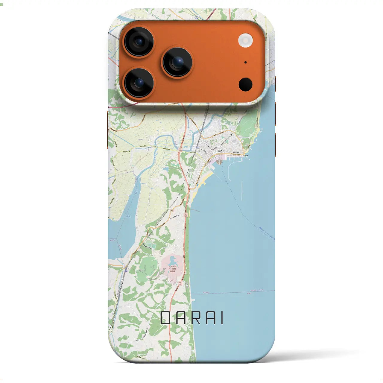 【大洗(茨城県)】地図柄iPhoneケース(バックカバータイプ)