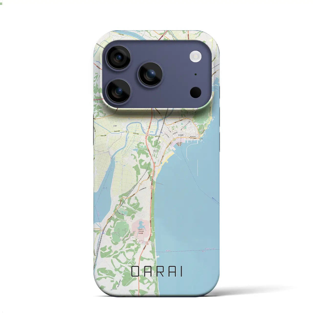 【大洗(茨城県)】地図柄iPhoneケース(バックカバータイプ)