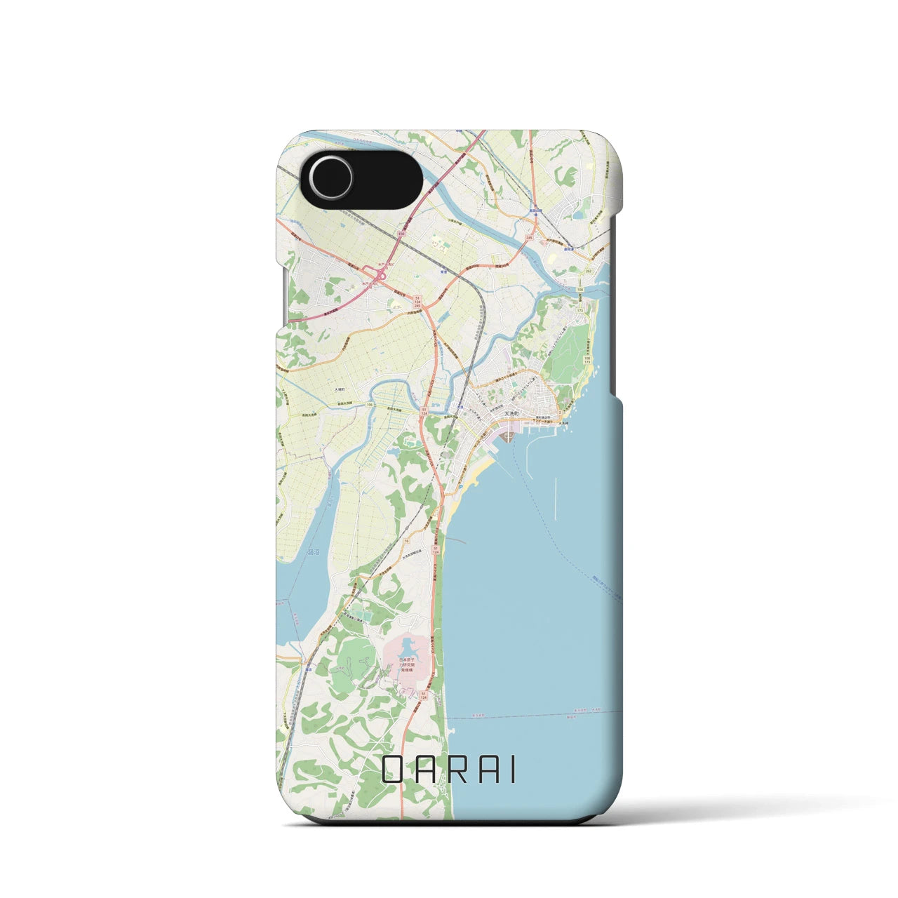 【大洗(茨城県)】地図柄iPhoneケース(バックカバータイプ)