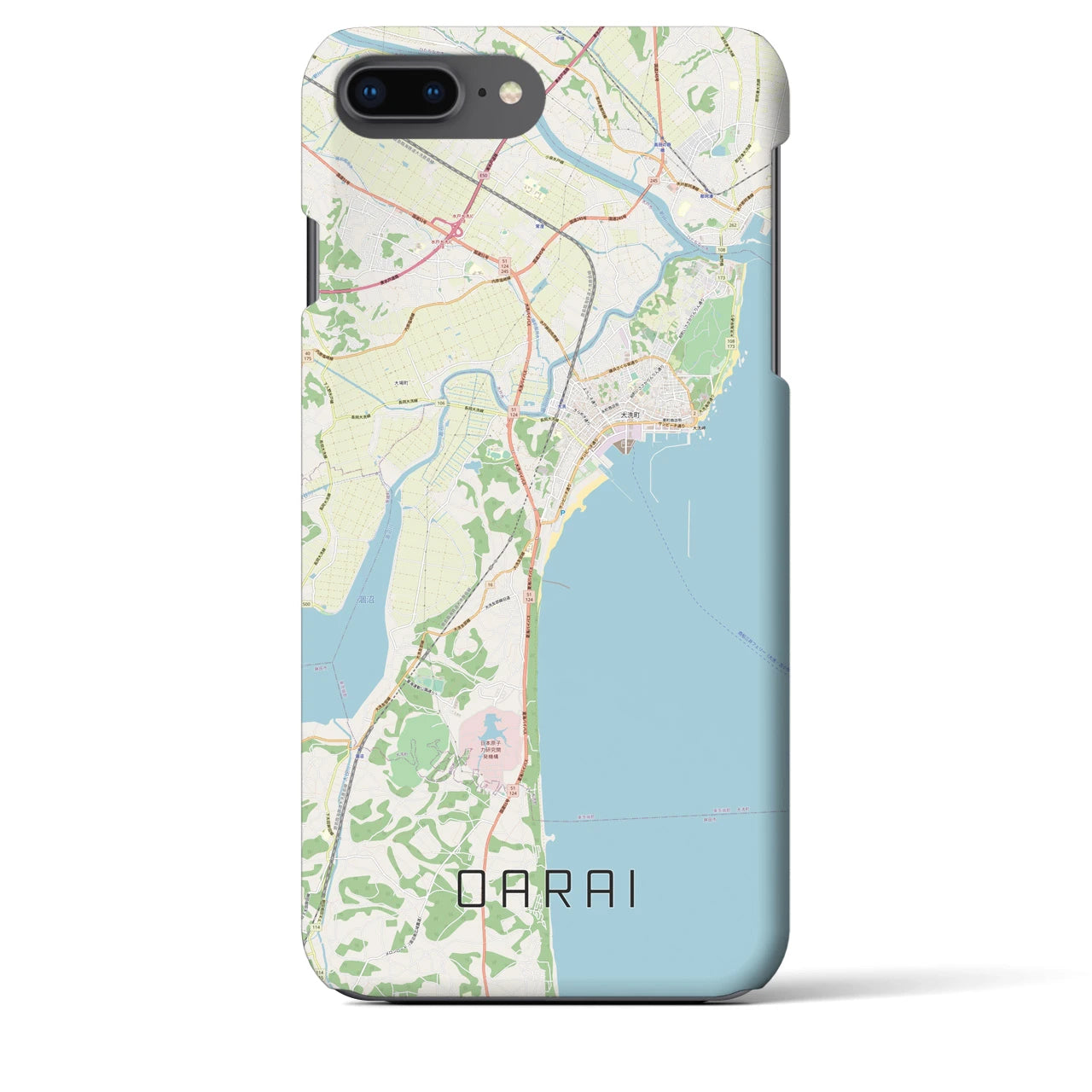 【大洗(茨城県)】地図柄iPhoneケース(バックカバータイプ)