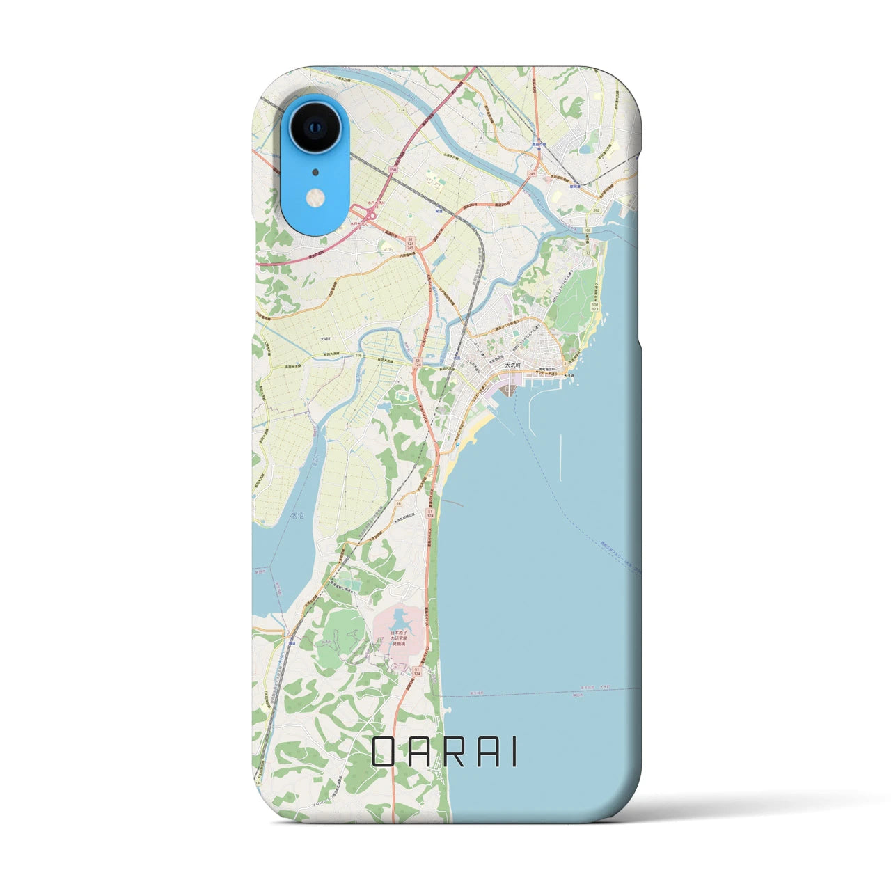 【大洗(茨城県)】地図柄iPhoneケース(バックカバータイプ)