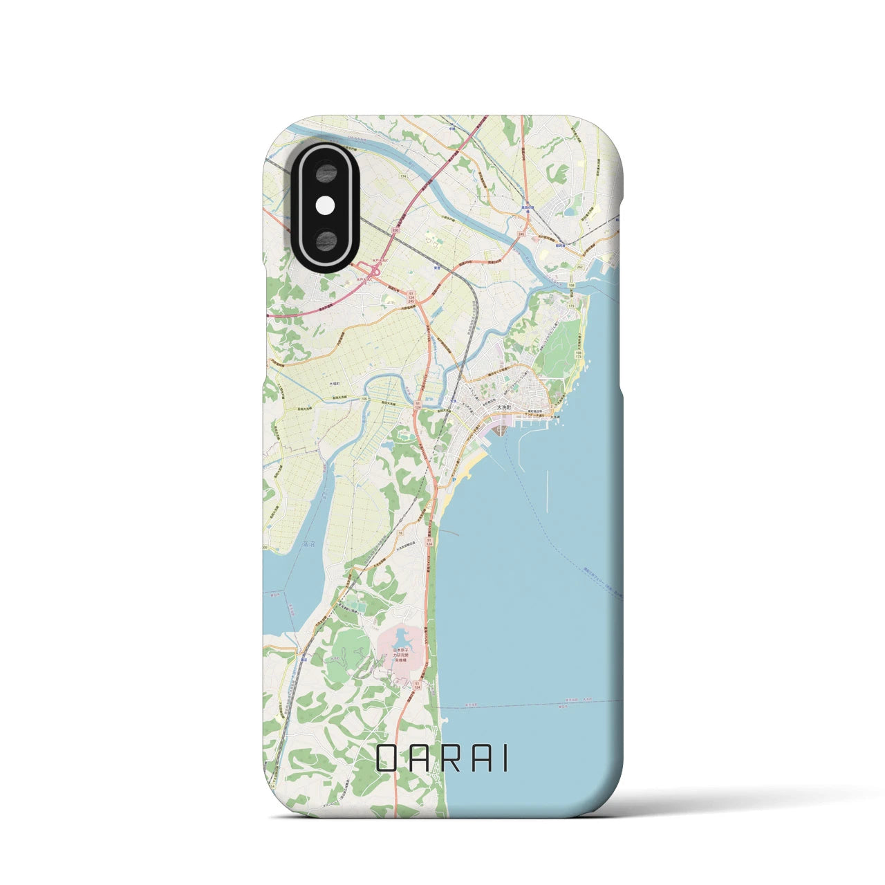 【大洗(茨城県)】地図柄iPhoneケース(バックカバータイプ)