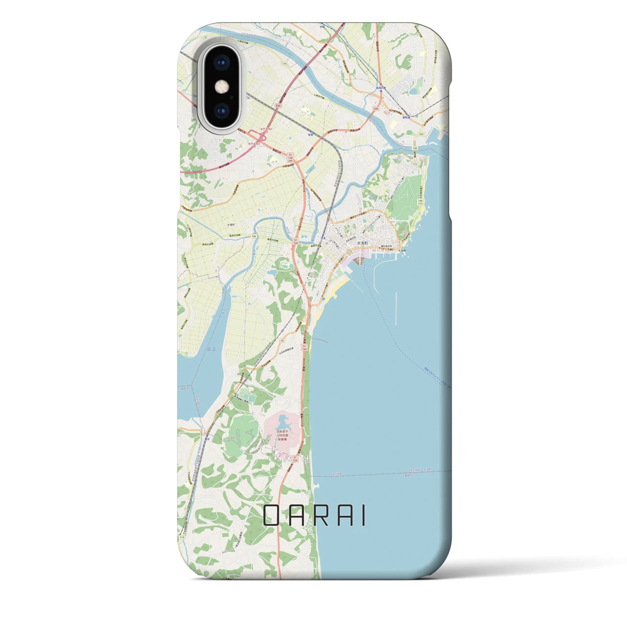 【大洗(茨城県)】地図柄iPhoneケース(バックカバータイプ)